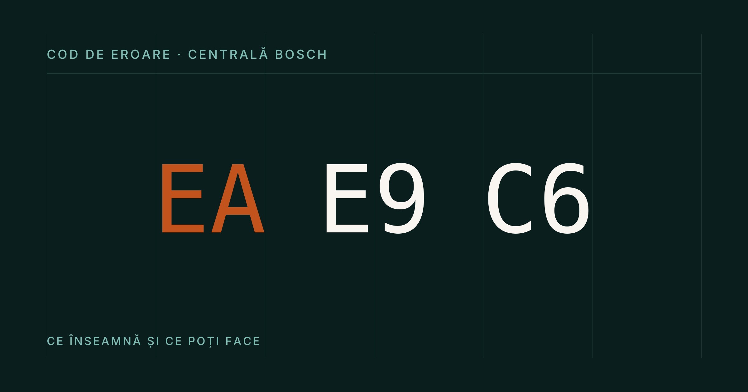 Codurile de eroare EA, E9 și C6 pentru centralele Bosch
