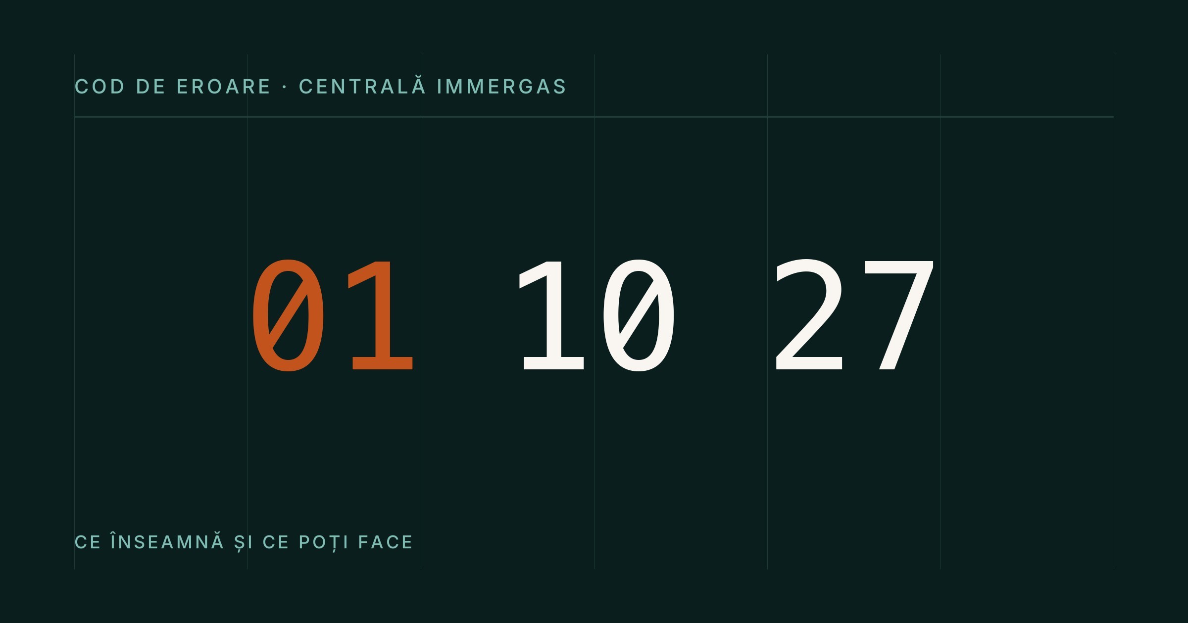Codurile de eroare 01, 10 și 27 pentru centralele Immergas