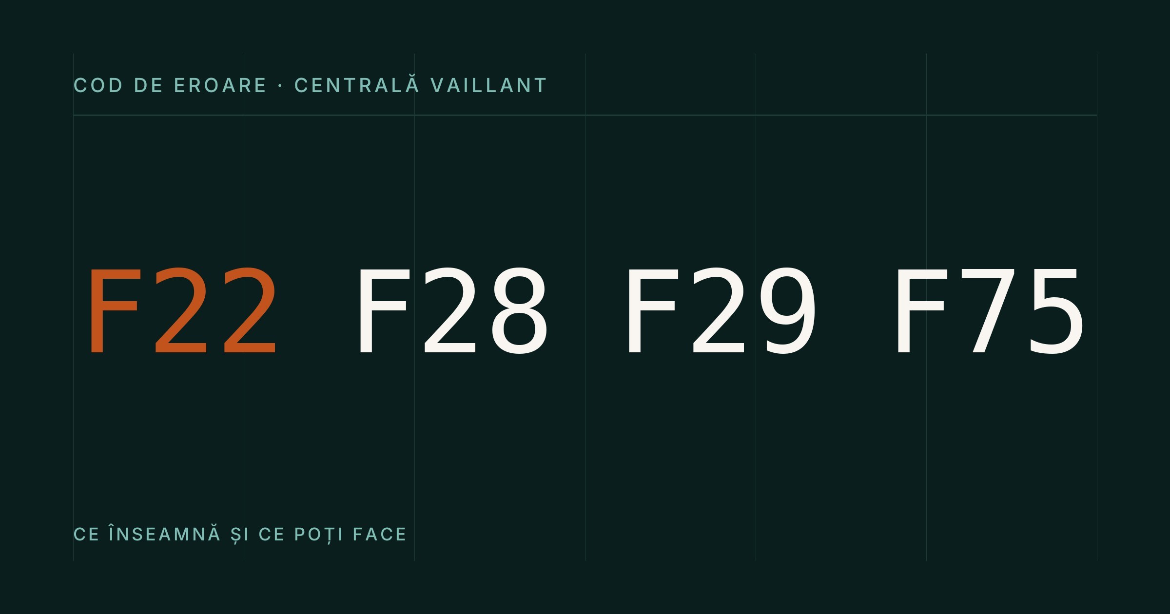 Codurile de eroare F22, F28, F29 și F75 pentru centralele Vaillant